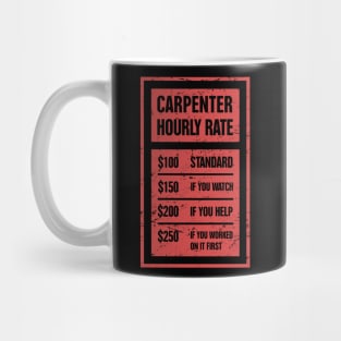 Funny Carpenter Hourly Rate Mug